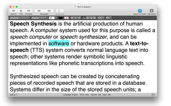 text to speech mac application for the blind